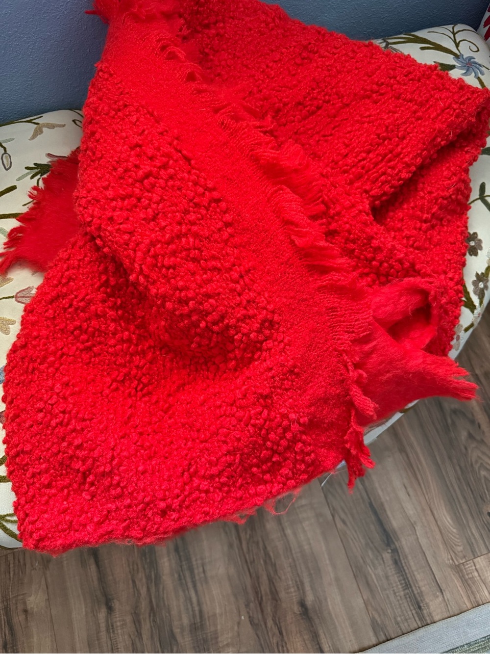 Anthropologie Red Throw Blanket